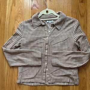 Madewell Brown Checkered Button-Up Shirt